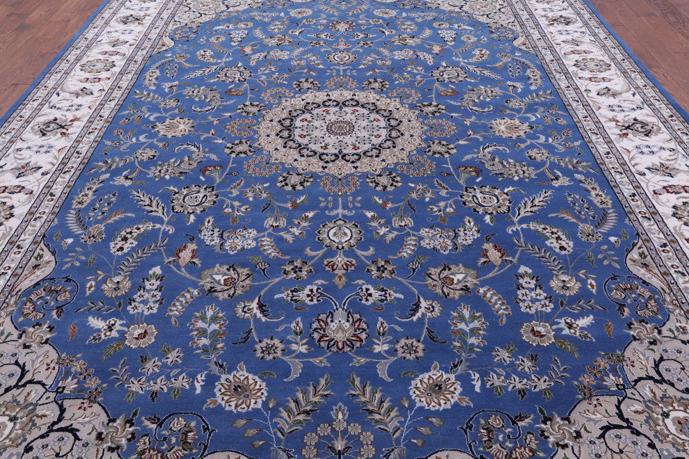 Persian Nain Wool & Silk Hand Knotted Rug 9' 11" X 14' 2" - Q13145
