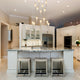 Icicle 14 Blown Glass Chandelier, Silver, 60", Champagne Glass