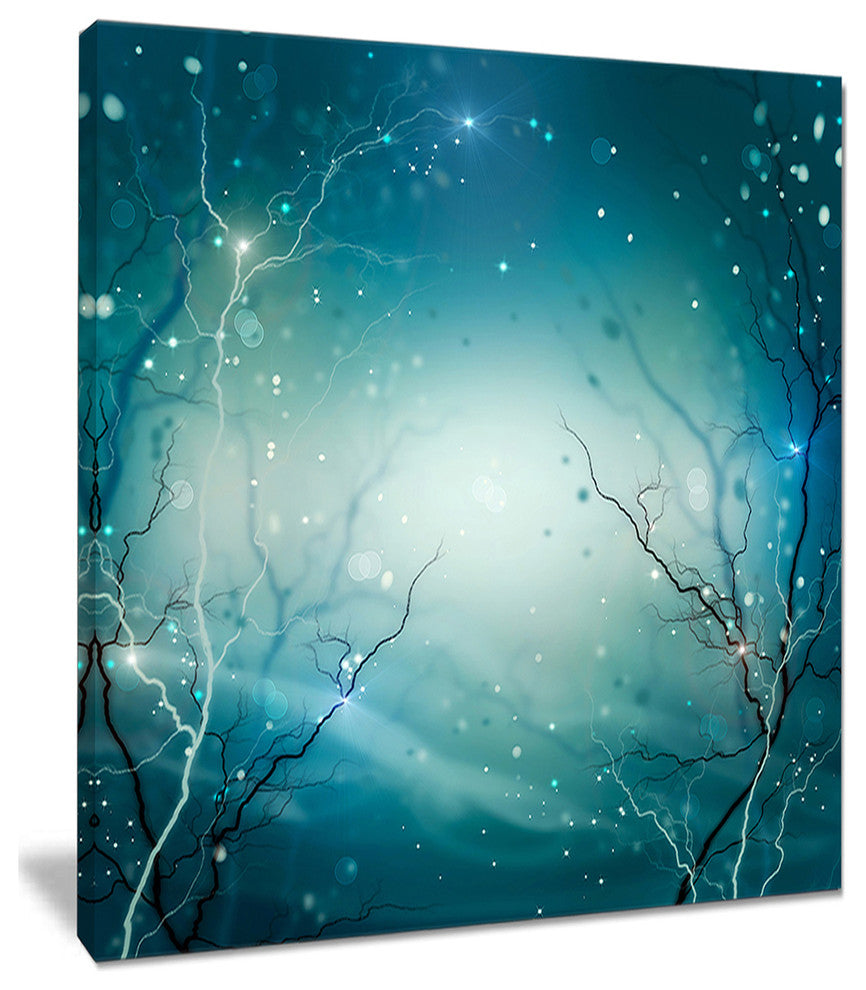 "Blue Winter Fantasy Forest" Landscape Canvas Photo Print, 30"x40"