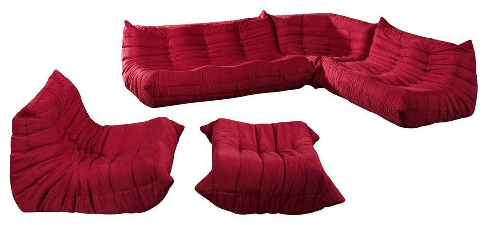 Modway Waverunner Sectional Sofa, Red