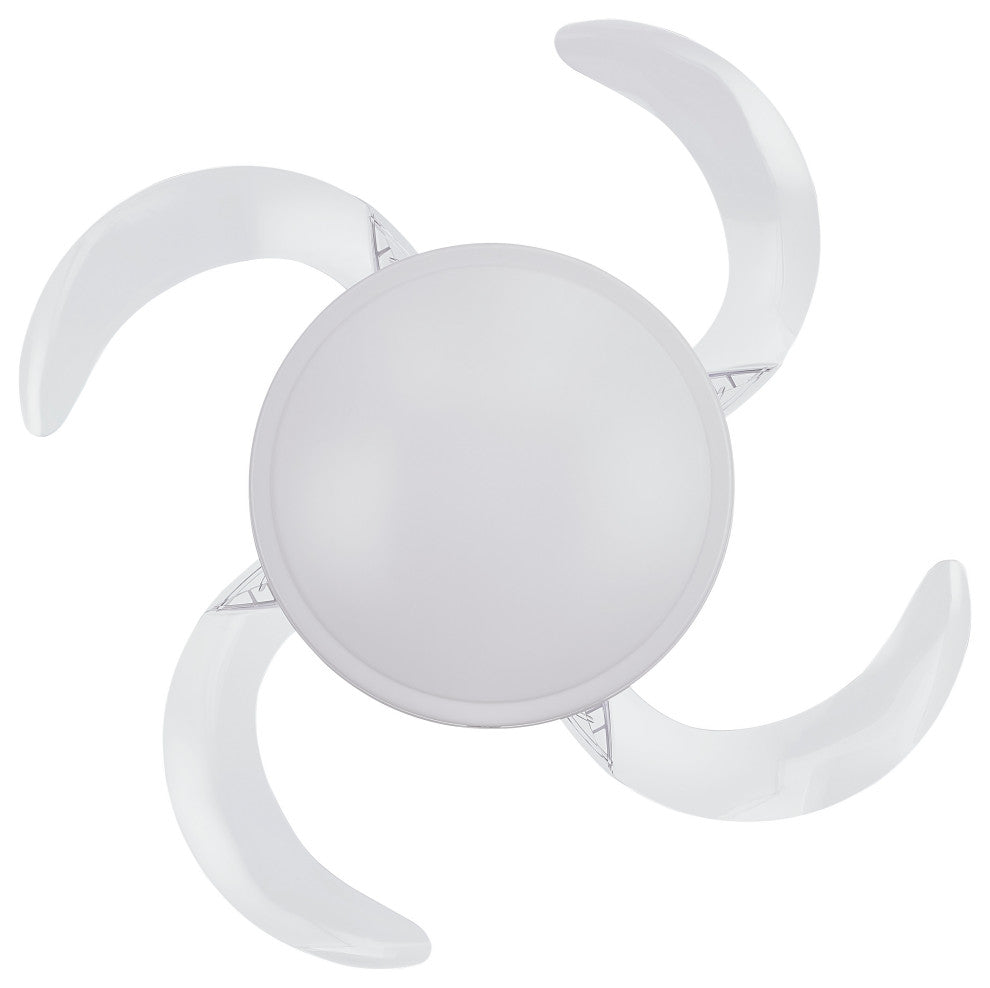 Fanaway Evo2 Retractable 4-Blade Lighting Ceiling Fan, Brushed White