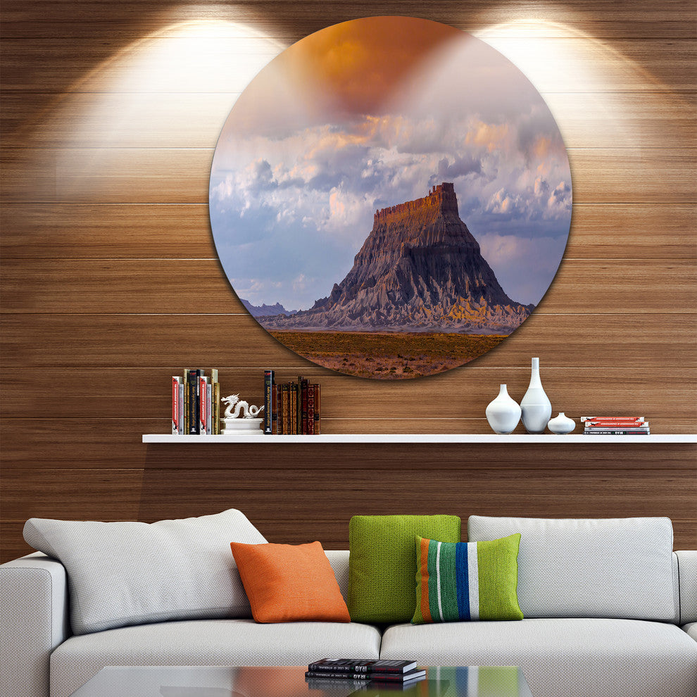 Factory Buttle Utah Panorama, Landscape Disc Metal Artwork, 11"
