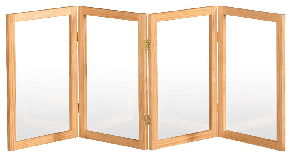 2' Tall Clear Screen, Natural, 4 Panel