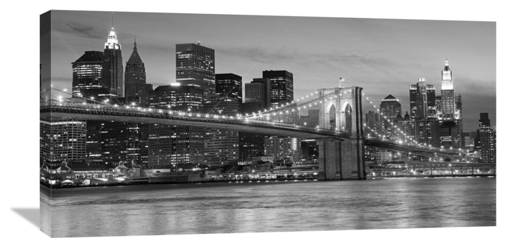 "Brooklyn Bridge at Night" Artwork, 36"x18"