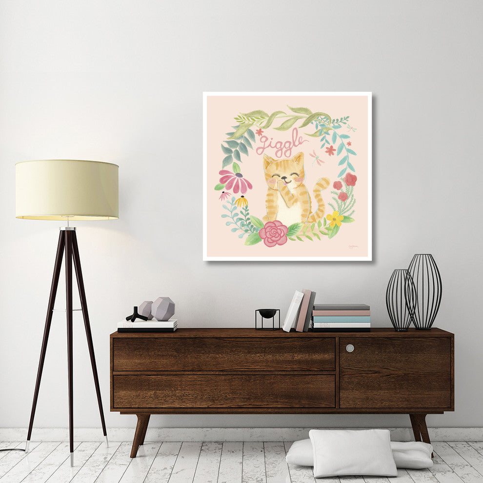 "Garden Friends III Giggle" Digital Paper Print by Mary Urban, 42"x42"