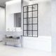 VIGO Mosaic Framed Fixed, Matte Black, Tub Screen, 34" W X 62" H, Clear Glass
