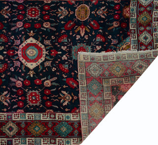 Fine Vintage Distressed Ahmar Blue Rug, 5'3x12'3