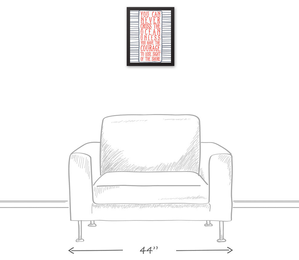 Cross the Ocean 11x14 Black Framed Canvas