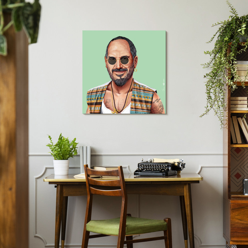 "Hip Steve" Frameless Reverse Printed Tempered Art Glass Wall Art