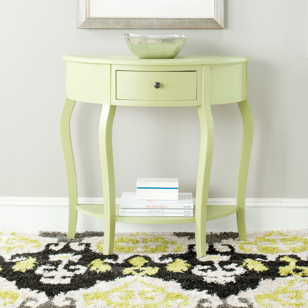 Safavieh Jan Demilune Small Console Table, Split Pea