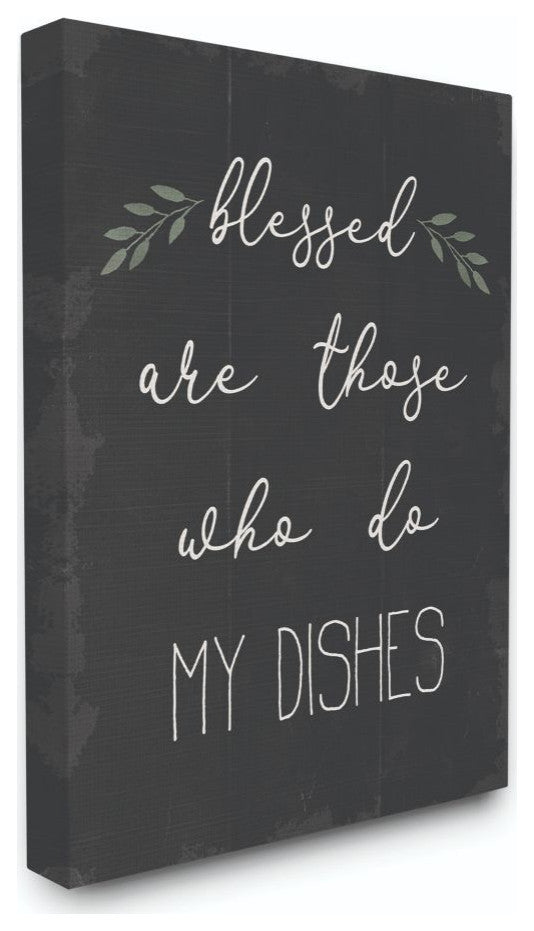 Stupell Industries Blessed Dishes Funny Family Kitchen Word Design, 24 x 30