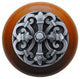 Chateau Cherry Wood Knob, Antique-Style Pewter