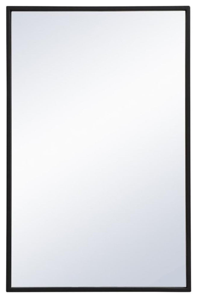 Elegant Decor Eternity 18" x 28" Modern Metal Frame Mirror in Black