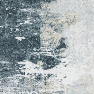 Sasha Abstract Shadows Machine Washable Grey/Ivory Area Rug Mat 2' x 3'