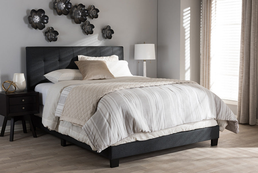 Brookfield Charcoal Gray Fabric Bed, King
