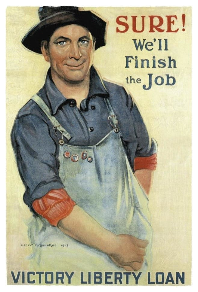 "WWI: Sure! We'll Finish" Digital Paper Print, 22"x32"