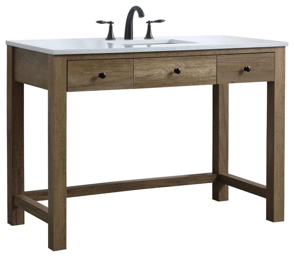 48" ADA Compliant Bathroom Vanity, Natural Oak