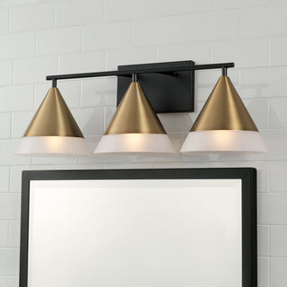 Capital Lighting 151931 Avant 3 Light 26"W Vanity Light - Aged Brass / Black