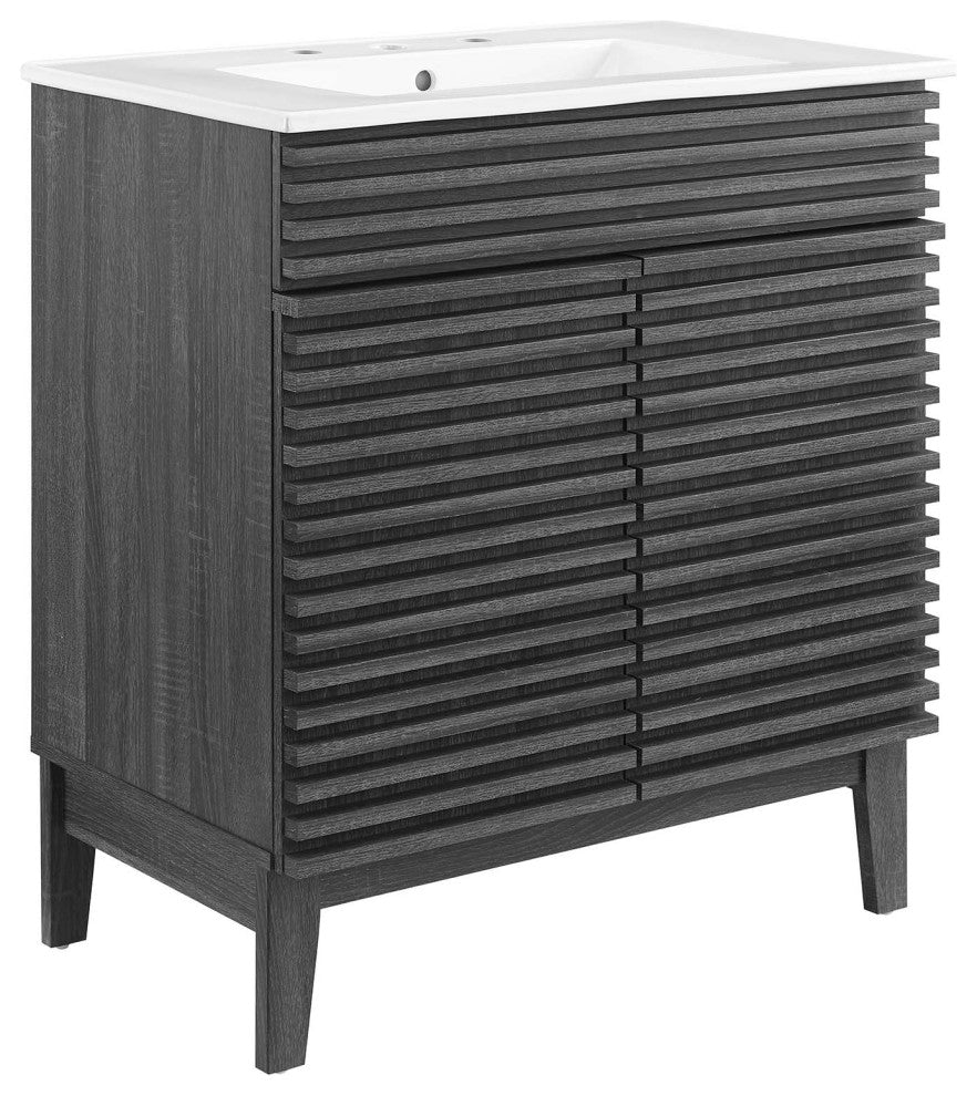Render 30" Bathroom Vanity Cabinet, Charcaol White