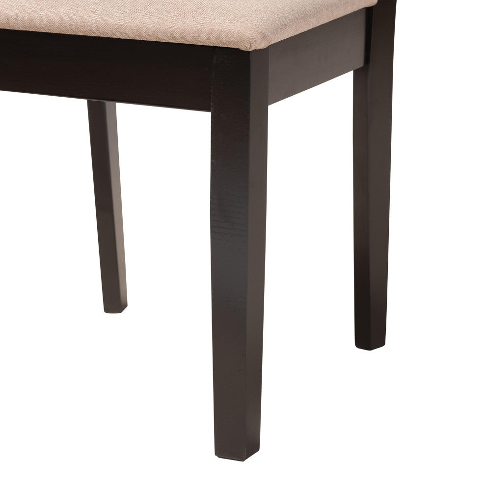 Loni Dining Collection, Beige/Espresso Brown, Dining Chair, Set of 2