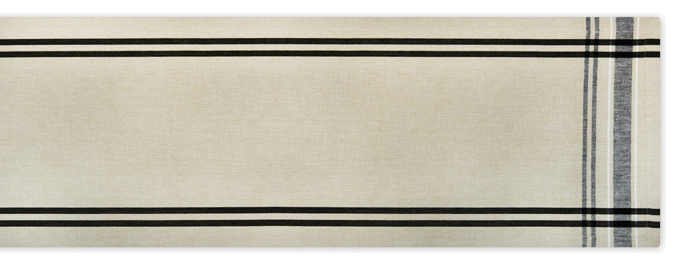 DII Black French Stripe Table Runner 14"x72"