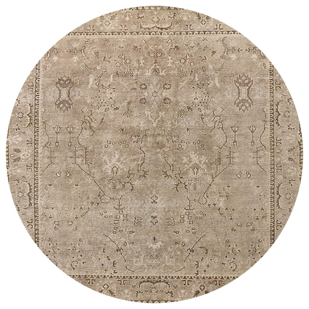 Ahgly Company Indoor Round Mid-Century Modern Area Rugs, 3' Round