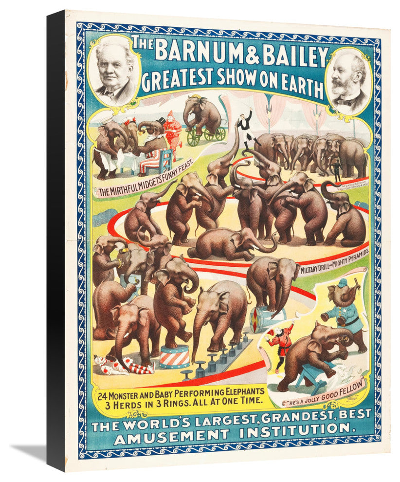 "Circus 1896" Stretched Canvas Giclee by Hollywood Photo Archive, 17"x22"