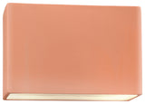Ambiance Large Wide Rectangle Wall Sconce, Open, 12", Gloss Blush, E26