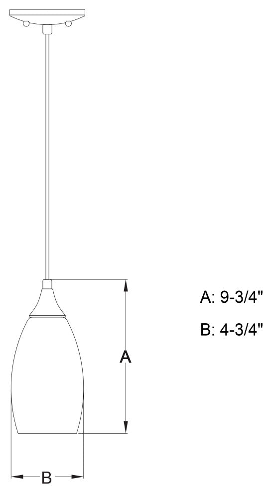 Milano 4.75" Mini Pendant Azzura Glass Matte Black
