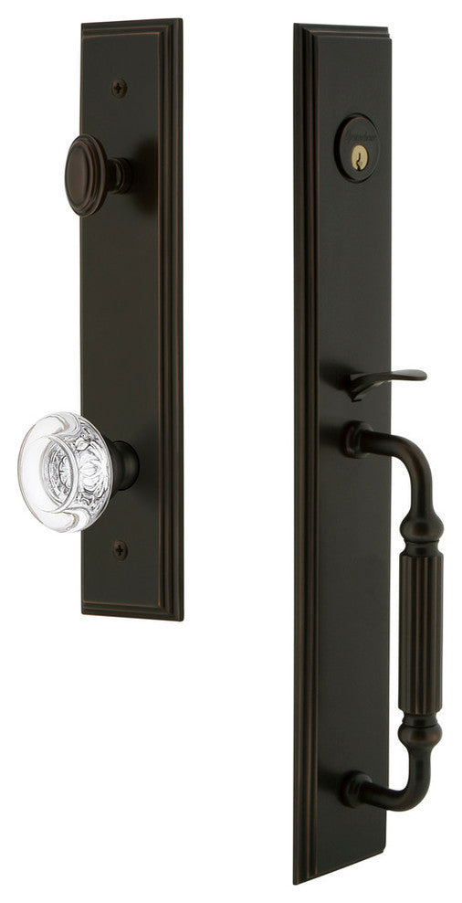 Carre' 1-Piece Dummy Handleset, F Grip and Bordeaux, Timeless Bronze, 848886