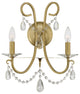 Crystorama 6822-VG-CL-MWP, 2-Light Wall Mount, Vibrant Gold