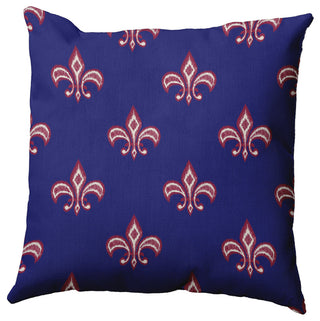 26" x 26" Fleur de Lis Decorative Throw Pillow, Indigo Blue