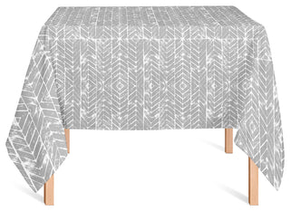Distressed Chevron Gray 58x58 Tablecloth