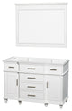 Berkeley 48" White Single Vanity, No Top, and No Sink, 44"