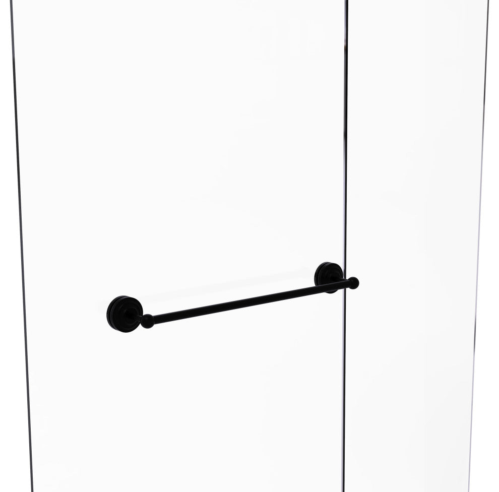 Que New 24" Shower Door Towel Bar, Matte Black
