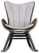 Fanny Outdoor Patio Rocking Chair, Dark Eucalyptus Wood And Truffle Rope, Dark Eucalyptus