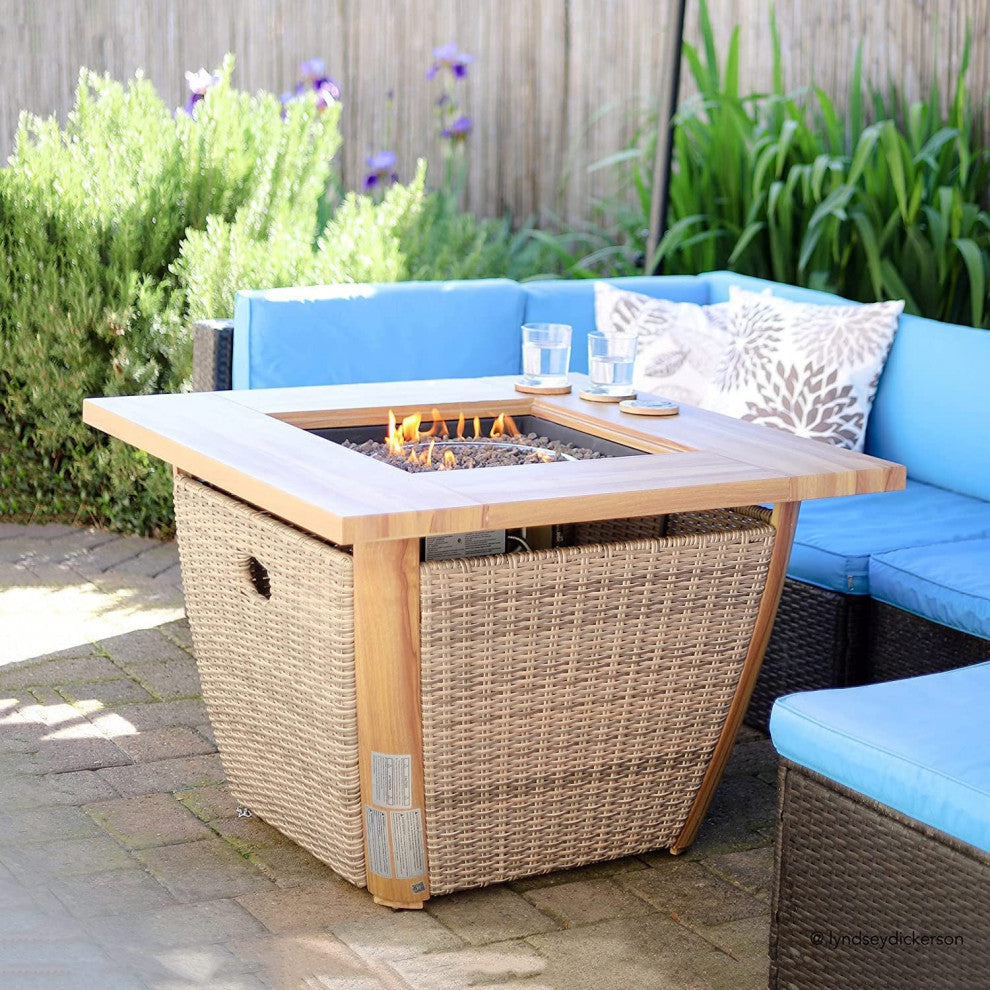 Sunjoy Belson Propane Burning Firepit Table