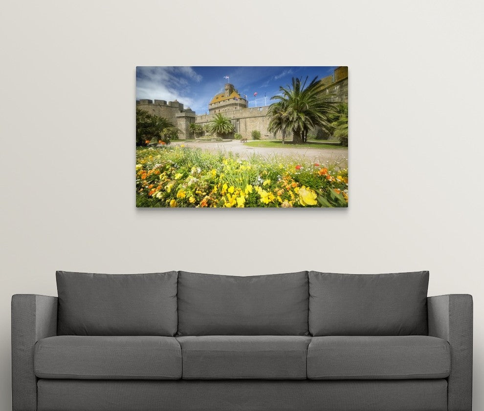 "Saint Malo Castle in Bretagne" Wrapped Canvas Art Print, 48"x32"x1.5"