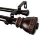 Kettle 1" Double Curtain Rod, Bronze, 28"-48"