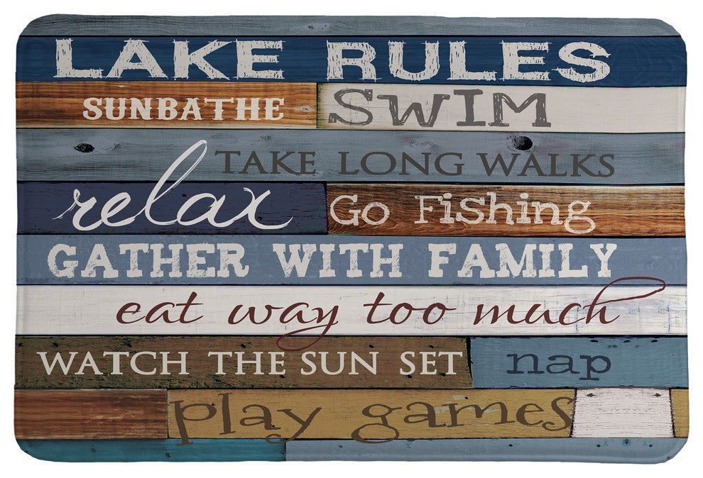 Laural Home Lake Rules Memory Foam Rug