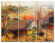 "Brown Roofs Heavily Textured" Painting Metal Wall Art, 3 Panels, 36"x28"