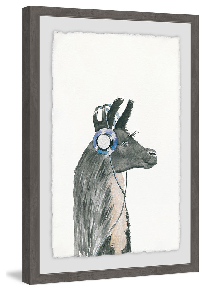 "Groovy Llama" Framed Painting Print, 20"x30"