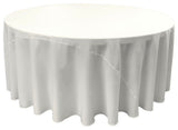 LA Linen Polyester Poplin Tablecloth 120" Round, White