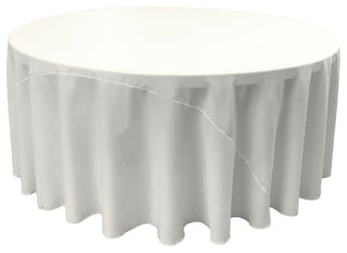 LA Linen Polyester Poplin Tablecloth 120" Round, White