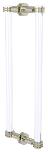 Clearview 18" Back to Back Dotted Accent Shower Door Pull, Polished Nickel