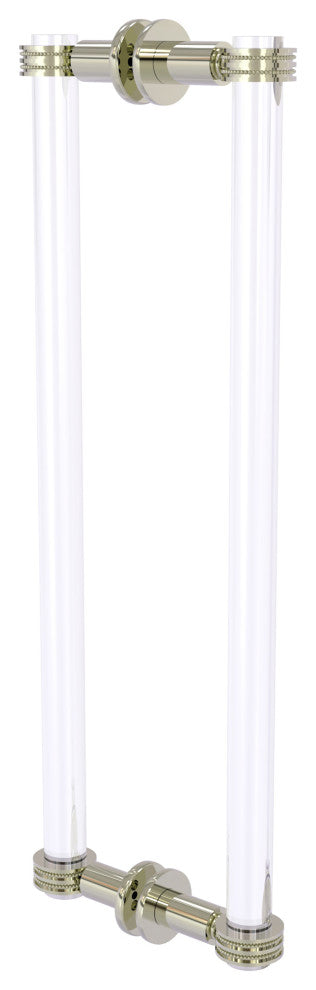 Clearview 18" Back to Back Dotted Accent Shower Door Pull, Polished Nickel