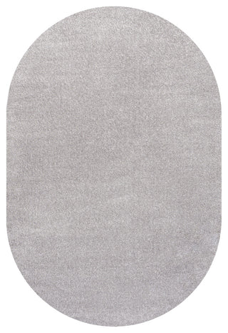Haze Solid Low-Pile Light Gray 5 ft. x 8 ft. Oval Area Rug