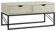 Modern 2-Drawer Faux Shagreen Coffee Table - Off White