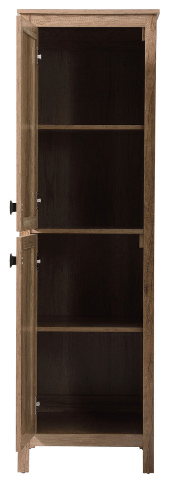 20" Wide Bathroom Linen Storage Freestanding Cabinet, Natural Oak