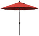 9' Bronze Push-Button Tilt Crank Aluminum Umbrella, Red Olefin